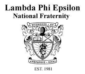 Crest of Lambda Phi Epsilon (pictured) was designed by a member from Texas. It was presented at an Annual National Convention during Memorial Day weekend.