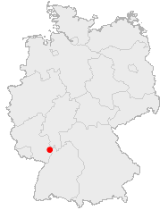 Map of Germany showing Ludwigshafen am Rhein