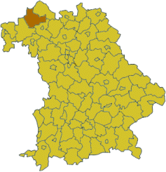 Map of Bavaria highlighting the district Bad Kissingen