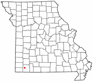Location of Butterfield, Missouri