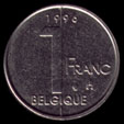 1 Belgian franc 1996 coin reverse