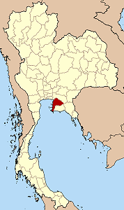 Map of Thailand highlighting Chonburi Province