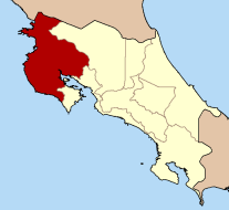 Map of Costa Rica highlighting the province