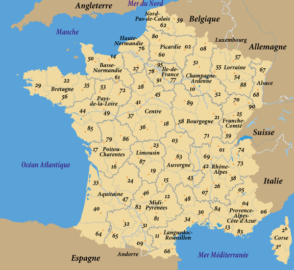 Départements and Regions of France
