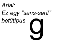 The Arial typeface