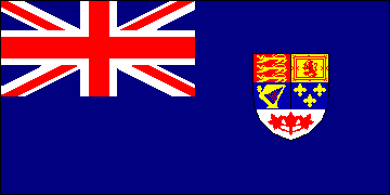 Final version of the Blue Ensign worn as a jack by the Royal Canadian Navy until 1965.