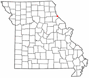 Location of Hannibal, Missouri
