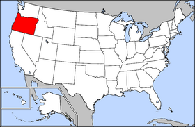 Map of the U.S. with Oregon highlighted