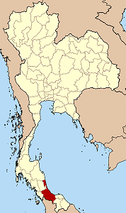 Map of Thailand highlighting Songkhla Province