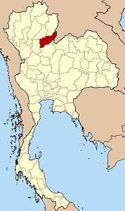Map of Thailand highlighting Uttaradit Province
