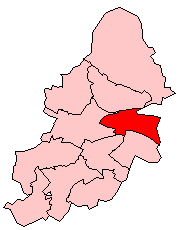 Hodge Hill constituency shown within 