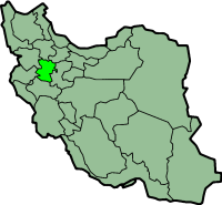 Map showing Hamadan in Iran