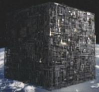 A Borg cube orbiting Earth