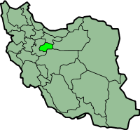 Map showing Qom in Iran