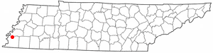 Location of Millington, Tennessee