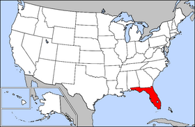 Map of the U.S. with Florida highlighted