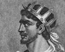 A sketch of Attila the Hun, probably from the  , depicts him as European, though the only extant description of his appearance names "a flat nose and swarthy complexion" among his features.