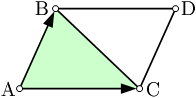 Triangle's area via vector cross product