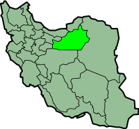 Map showing Semnan in Iran
