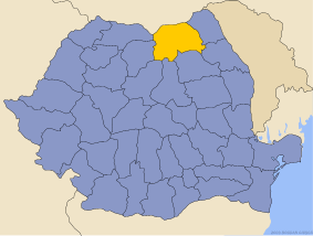 Administrative map of  with Suceava county highlighted