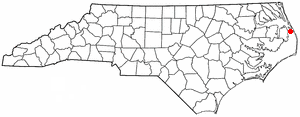 Location of Wanchese, North Carolina