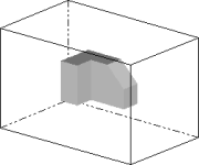 Image of a three-dimensional object inside a box with transparent walls