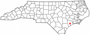 Location of Jacksonville, North Carolina
