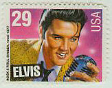 Elvis Presley depicted on a Postage Stamp
