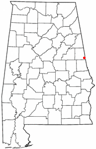 Location of Rock Mills, Alabama