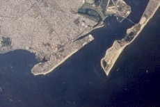 Image of Coney Island (middle left of picture) taken by . The peninsula at right is .