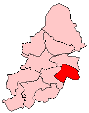 Yardley constituency shown within Birmingham