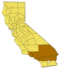 Map of California highlingting the Southland