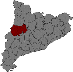 Map of Catalonia with Noguera highlighted