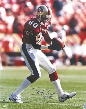 Jerry Rice, after scoring one of his many touchdowns with the 49ers.