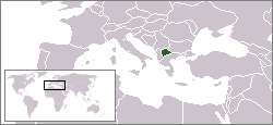 Location of the Republic of Macedonia