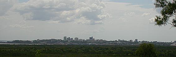 Looking north towards Darwin from the  on the city's outskirts