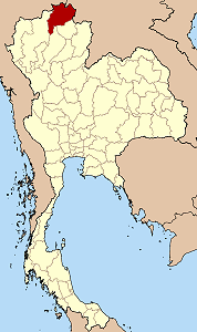 Map of Thailand highlighting Chiang Rai Province
