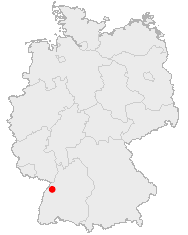 Map of Germany showing Baden-Baden