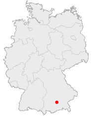 Map of Germany showing Munich