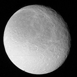 Rhea, taken by Voyager 1 (NASA)