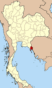 Map of Thailand highlighting Trat Province