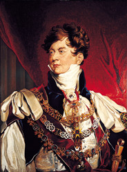 George IV (born in 1762), wore an auburn wig for his coronation in 1827 and this official portrait by Sir ; lip rouge for men in public life did not return to fashion until the presidency of 