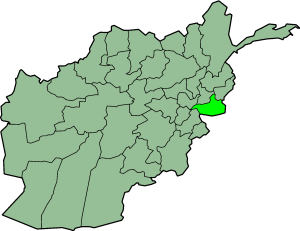 Map showing Nangarhar province in Afghanistan