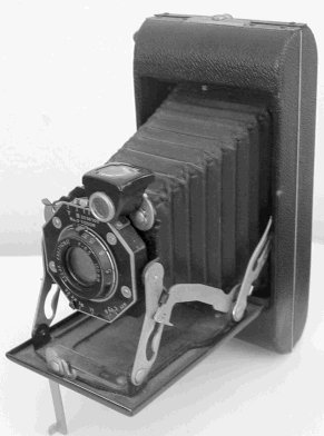 Typical folding camera in unfolded posture