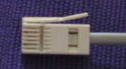 British telephone plug with only two pins, from a modem cable