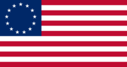  purportedly sewed the first  with 13 stars and 13 stripes representing each of the 13 colonies.