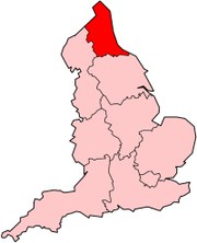 Map of  broadly corresponding to Earldom of Northumbria