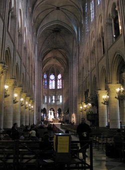 The interior of Notre Dame cathedral