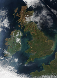 Satellite Image of the British Isles (excluding ) and part of northern 