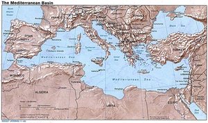 Map of the Mediterranean Sea